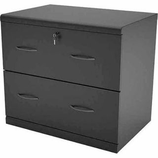 2 Drawer Basic Lateral File Cabinet, Black
