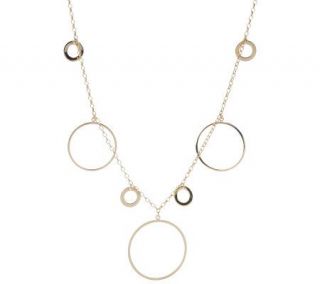 18 Polished Multi circle Dangle Necklace 14K Gold, 3.5g —