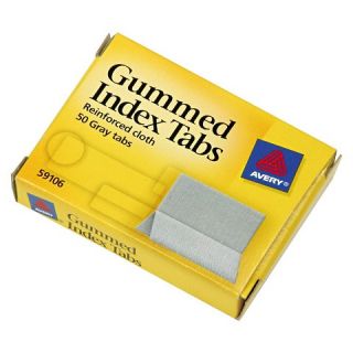 Avery® Gummed Index Tabs, 1 x 13/16, Gray, 50/Pack