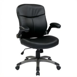 Office Star ECH Series Mid Back Eco Leather Office Chair in Black   ECH37817 EC3