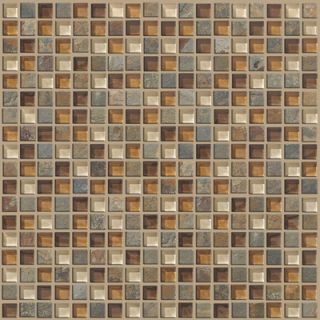 Mixed Up 0.625 x 0.625 Slate Mosaic Tile in Crested Butter by Shaw