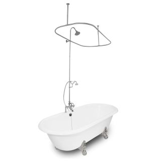 American Bath Factory Winston Cast Iron Oval Bathtub with Reversible Drain (Common: 31 in x 67 in; Actual: 24 in x 31.5 in x 67 in)