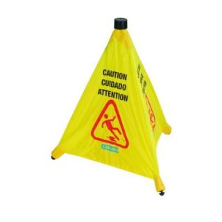 Carlisle 20 in. English/Spanish/French Pop Up Caution Cone with Carrier (Case of 12) 3694204