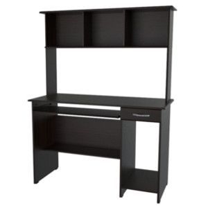 Inval Computer Workcenter with Hutch, CC 2501S, Workcenter, 47.25 W x 19.69 D x 61.81 H, Wenge