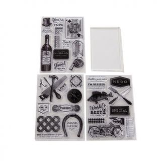 Anna Griffin® "For the Boys" Clear Stamp Set with Mount   7395543