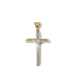 Michael Anthony Jewelry® 10K Gold INRI Crucifix 2 Tone Pendant   8063292