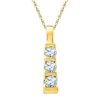 CT. T.W. Round Diamond with Channel Set Three Stone Pendant in 10K