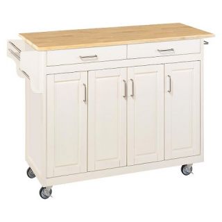 Home Styles Kitchen Cart with Wood Top   White/Natural