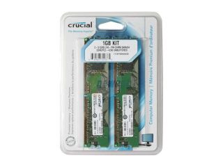 Crucial 1GB (2 x 512MB) 240 Pin DDR2 SDRAM DDR2 533 (PC2 4200) Dual Channel Kit Desktop Memory Model CT2KIT6464AA53E   Desktop Memory