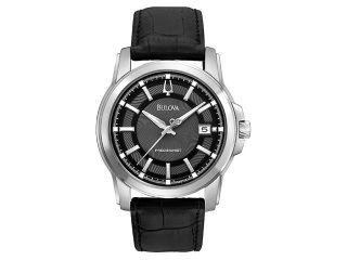 Bulova Precisionist Black Leather Men's watch #96B158