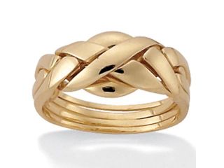 PalmBeach Jewelry Puzzle Ring in 18k Gold over Sterling Silver