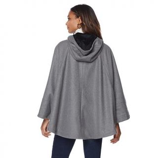 Sporto® Hooded Cape with Faux Leather Detail   7806682