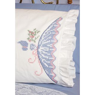 Stamped Lace Edge Pillowcase 30X20 2/Pkg Fence Lady   15082713