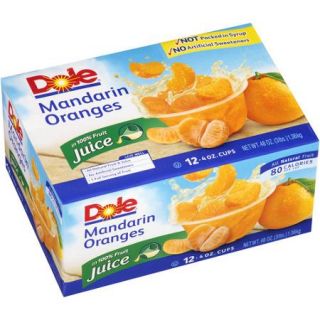 Dole Mandarin Oranges in 100% Juice, 4 oz, 12 ct