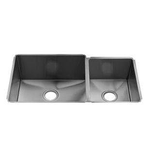 Julien J7 35 x 19.5 Double Bowl Undermount Kitchen Sink with Sound