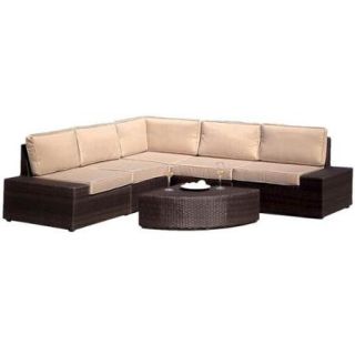 6 Pc Outdoor Sofa Set in Brown