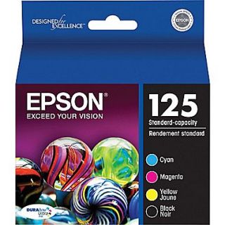 Epson 125 Black and Color C/M/Y Ink Cartridges (T125120 BCS), Combo 4/Pack