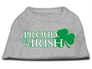 Mirage Pet Products 51 64 MDGY Proud to be Irish Screen Print Shirt Grey Med   12