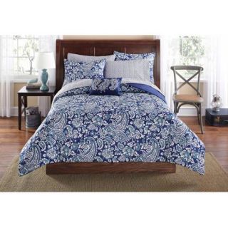 Mainstays Jaipur Paisley Bed in a Bag Set, Blue