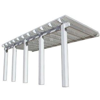 Four Seasons Building Products 22 ft. x 10 ft. White Aluminum Attached Open Lattice Patio Cover 1262006701022