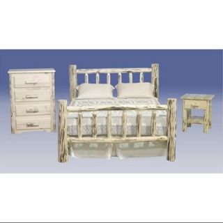Montana 3 Pc Log Bedroom Set (Full in Lacquer)