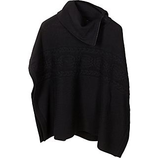 Kinross Cashmere Zip Neck Cable Poncho