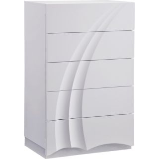 Sandberg Furniture Hailey 5 drawer White Chest