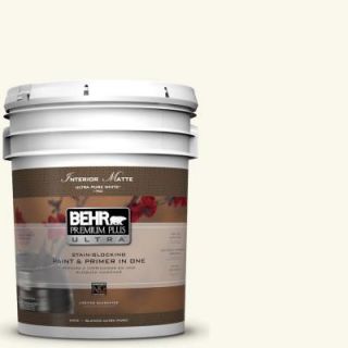 BEHR Premium Plus Ultra 5 gal. #BXC 29 Stately White Matte Interior Paint 175005