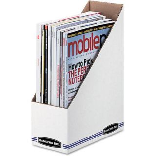 Bankers Box Corrugated Cardboard Magazine File, 4" x 9" x 11 1/2", Wood Grain, 12/Carton