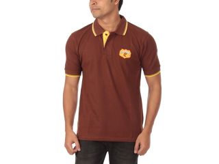 Rampwaq Men's Solid Polo Shirt   Brown