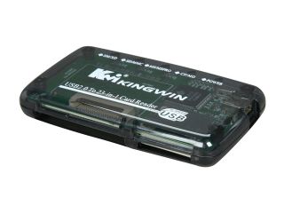 Open Box: KINGWIN KWCR 506 USB 2.0  Support CF, Micro Drive, SMC, XD, T Flash, Mini SD, SD, SDC, SD Ultra,MMC, RS MMC, MMC II, MS MG Pro Duo, MS MG Duo,MS Duo,MS Pro.  23 in 1 Card Reader
