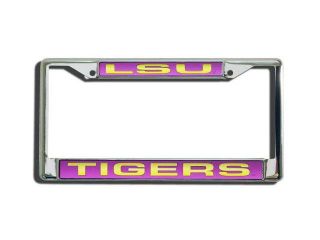 Rico RI FCL170101 Louisiana State Fightin Tigers Laser Etched Chrome License Plate Frame