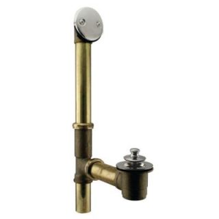 Westbrass Twist and Close Bath Waste and Overflow for 14 in. Maximum Make Up, Polished Nickel D321 05