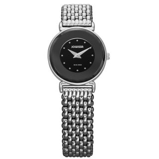 Jowissa Womens Swiss Elegance Polished Stainless Steel Black Dial