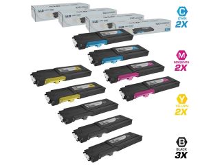 LD © Dell Compatible C2660/C2665dnf Set of 9 High Yield Toner Cartridges Includes: 3 593 BBBU Black, 2 593 BBBT Cyan, 2 593 BBBS Magenta, and 2 593 BBBR Yellow