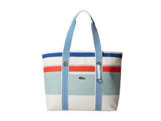 lacoste summer fantaisie medium tote bag moorea green cayenne red