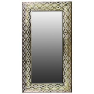 Large Pierced Gold Metal Rectangular Wall Mirror   16871450