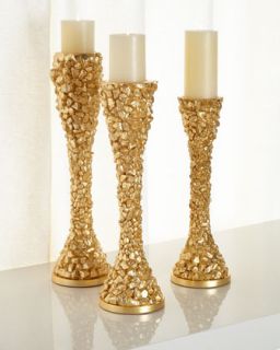 Gold Nugget Candleholders, 3 Piece Set