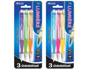 Bazic Products 724 24 BAZIC Lumiere 0.7 mm Mechanical Pencil with Grip   3 Pack Case of 24