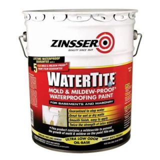 Zinsser 5 gal. WaterTite Mold and Mildew Proof White Oil Based Waterproofing Paint 5000