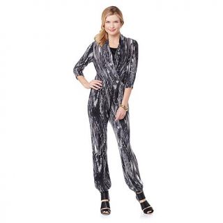 Serena Williams Printed Drape Front Jumpsuit with Solid Cami   7652399