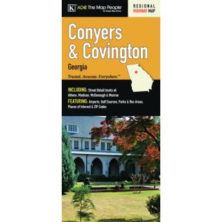 Conyers/Covington Georgia Fold Map by Universal Map