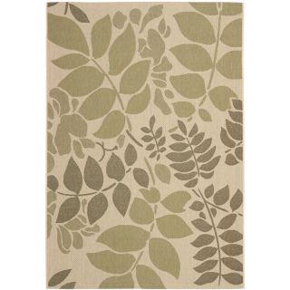 Safavieh Courtyard Cream and Green Rectangular Indoor and Outdoor Machine Made Area Rug (Common: 8 x 11; Actual: 96 in W x 134 in L x 0.58 ft Dia)