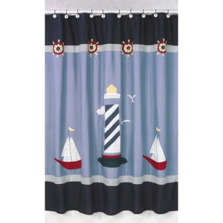 Sweet Jojo Designs Come Sail Away Nautical Shower Curtain  