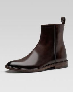 Gucci Cezanne Leather Ankle Boot, Brown
