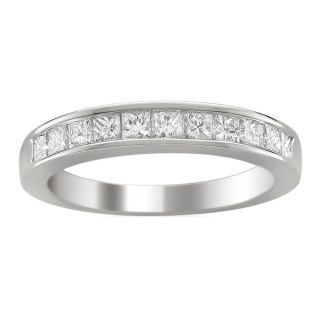 14k White Gold 1ct TDW Princess cut Diamond Wedding Band (G H, VS1 VS2