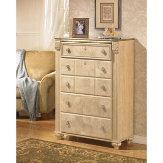 Signature Designs by Ashley Saveaha Light Beige 5 drawer Chest