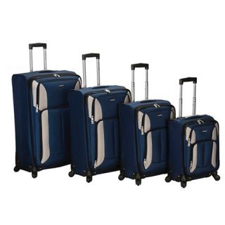 Rockland Impact 4 Pc Spinner Luggage Set   Navy