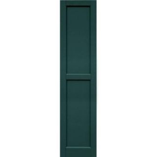 Winworks Wood Composite 15 in. x 65 in. Contemporary Flat Panel Shutters Pair #633 Forest Green 61565633