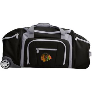 Chicago Blackhawks 30 Wheeled Duffle Bag   Black